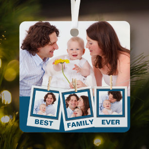 Ornement En Métal Meilleure famille jamais Collage photo personnalis