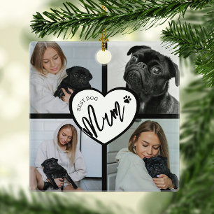 Ornement En Métal Meilleure Maman de Chien Collage Photo