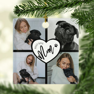 Ornement En Métal Meilleure Maman de Chien Collage Photo