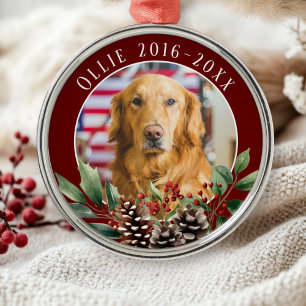 Ornement En Métal Mémoire de Noël pour animaux de compagnie