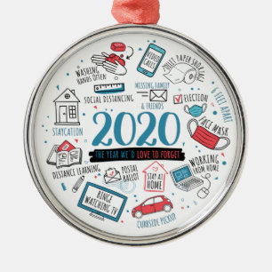 Ornement En Métal Mémorial de Noël de Quarantine 2020