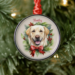 Ornement En Métal Mémorial de Noël pour animal de compagnie Labrador