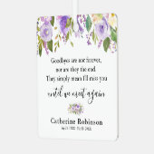 Ornement En Métal Mémorial floral violet Noël (Avant gauche)