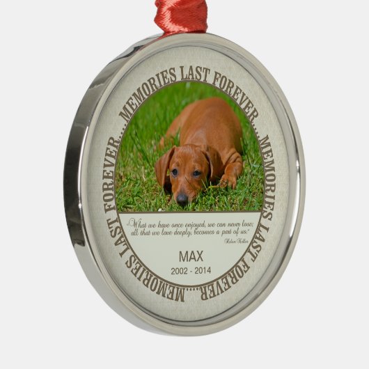 Ornement En Métal Mémorial - Perte de chien - Photo/Nom personnalisé (Droite)