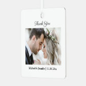 Ornement En Métal merci, script chic moderne photo mariage (Avant gauche)