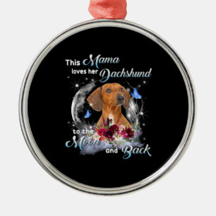 Ornement En Métal Mère Art Dachshund Mama Anniversaire