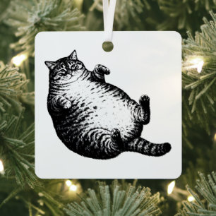 Ornement En Métal Mère de chat, je ne suis que peau et os pour l'ama