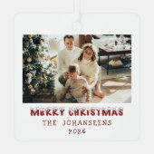 Ornement En Métal Merry Christmas Double Sided Photo Family Keepsake (Verso)