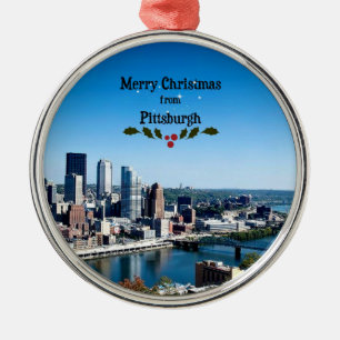 Ornement En Métal Merry Christmas from Pittsburgh