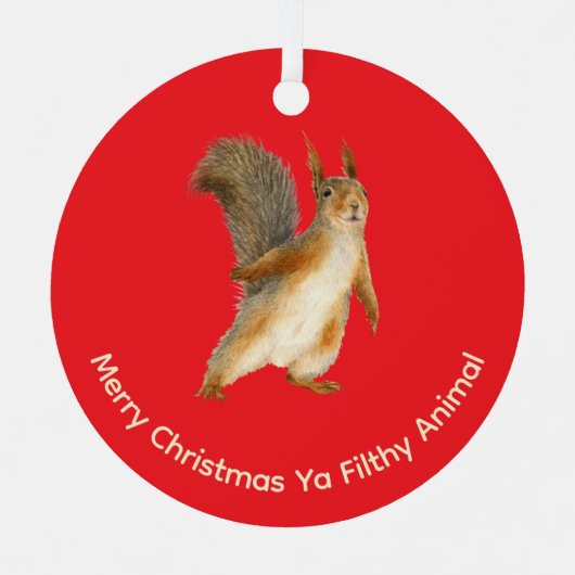 Ornement En Métal Merry Christmas Funny Filthy Animal Squirrel (Recto)