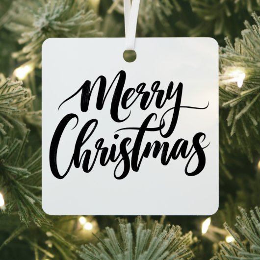 Ornement En Métal Merry Christmas Text Ornament (Insitu)