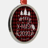 Ornement En Métal Merry ChristMask Funny 2020 Covid Pandemic (Droite)