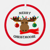 Ornement En Métal Merry Christmoose Funny Noël (Recto)
