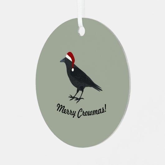Ornement En Métal Merry Crowmas Crow de Noël (Avant gauche)