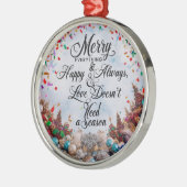 Ornement En Métal Merry Everything & Happy Always” Premium Round  (Gauche)
