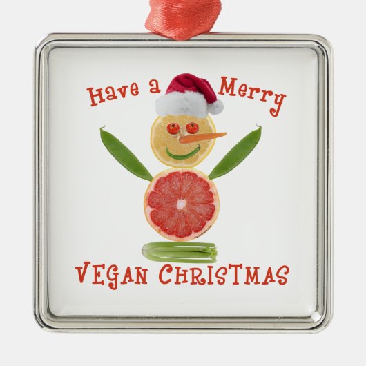 Ornement En Métal Merry Vegan Christmas (Devant)