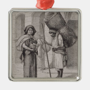 Ornement En Métal Mexicain Tortillera et vendeur de tapis de paille