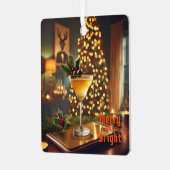 Ornement En Métal Mi-Siècle Noël Joyeux & Cocktail lumineux (Avant gauche)