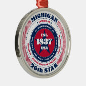 Ornement En Métal Michigan 26th State Christmas Ornament (Droite)