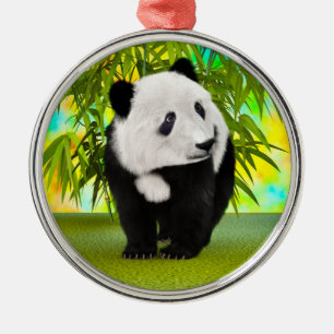 Ornement En Métal Mignon Ours Panda Kawaii Amoureux des Animaux Cade