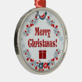 Ornement En Métal Mignonne Art populaire Joyeuse couronne de Noël (Droite)