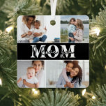 Ornement En Métal Mignonne JE T'AIME MOM Fête des Mères Photo<br><div class="desc">Mignonne I Love You Mother's Day Photo Christmas Ornament présente quatre de vos photos préférées avec le texte "I love you Mom" dans la typographie blanche moderne. Conçu par ©Evco Studio www.zazzle.com/store/evcostudio</div>