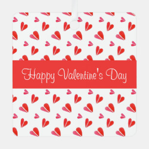 Ornement En Métal MINI COEURS Valentine métal Carré Ornement rouge