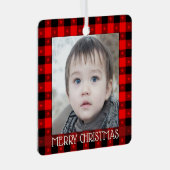 Ornement En Métal MISE À JOUR - Étoiles Plaid Buffalo Nom et photo p (Avant droite)