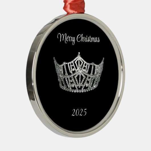 Ornement En Métal Miss America style Silver Crown Christmas Ornament (Droite)
