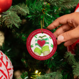 Ornement En Métal Mittens tenant le coeur l'un l'autre volontaire