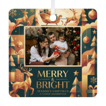Modèle de Noël photo Merry and Bright 2 Moderne