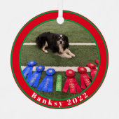 Ornement En Métal Mon bon chien photo Noël (Recto)