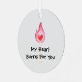 Ornement En Métal Mon Coeur Brûle Pour Vous (Avant gauche)