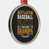 Ornement En Métal Mon Joueur De Baseball Préféré M'Appelle Grand-Pèr (Droite)