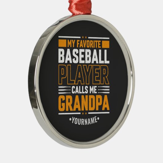 Ornement En Métal Mon Joueur De Baseball Préféré M'Appelle Grand-Pèr (Droite)