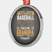 Ornement En Métal Mon Joueur De Baseball Préféré M'Appelle Grand-Pèr (Gauche)