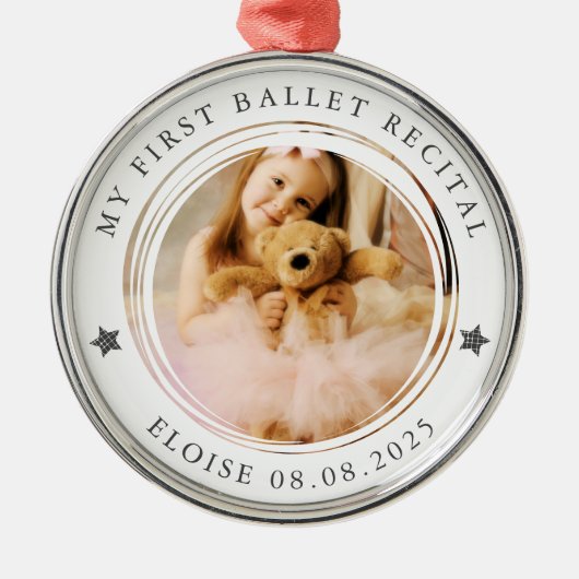 Ornement En Métal Mon premier considérant de ballet Milestone Photo (Devant)