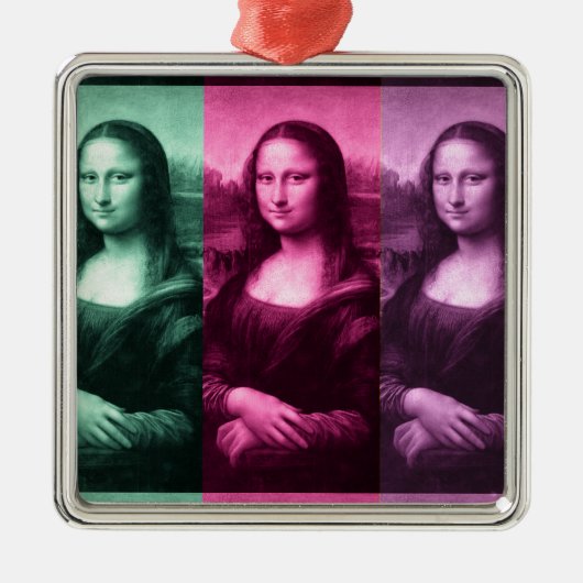 Ornement En Métal Mona Lisa Rose vert violet (Devant)