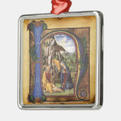 ORNEMENT EN MÉTAL MONOGRAMME DE LA NATIVITÉ PARCHEMENT DE NOËL (Gauche)
