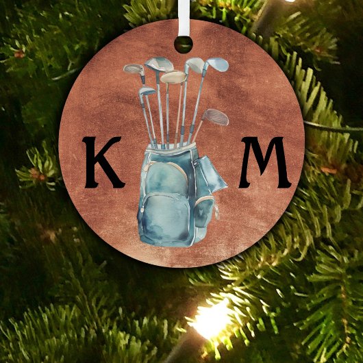 Ornement En Métal Monogramme Golfeur personnalisé Décontracté modern