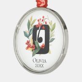 Ornement En Métal Monogramme Lettre initiale O Berry Wreath Noël (Gauche)