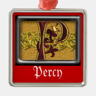 Ornement En Métal monogramme rouge P