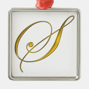 Ornement En Métal Monogramme S en or