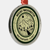 Ornement En Métal Mont Washington New Hampshire Randonnée Skiing Ret (Droite)