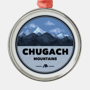 Ornement En Métal Montagnes Chugach Alaska Camping