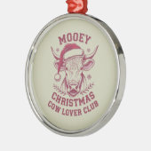 Ornement En Métal Mooey Noël Western Cow Lover Club Saison de Noël (Gauche)