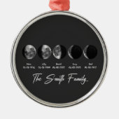Ornement En Métal Moon Phase The Smith Family – Custom Names & Dates (Devant)