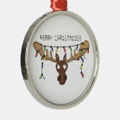 Ornement En Métal Moose Cute Funny Noël (Droite)