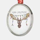 Ornement En Métal Moose Cute Funny Noël (Gauche)