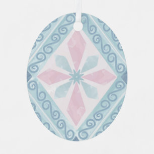 Ornement En Métal motif bleu en forme de diamant
